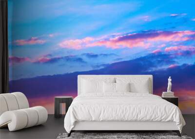 Landscape of evening colorful sky Wall mural