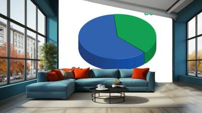 Sixty one 61 thirty nine 39 3d Isometric pie chart diagram for business presentation. Vector infographics illustration eps. Wall mural