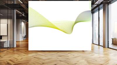 yellow green blue tech wavy lines gradient vector illustration Wall mural