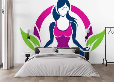 yoga lotus position vector Wall mural