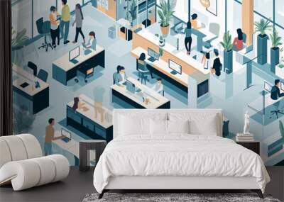 group of people working together Wall mural