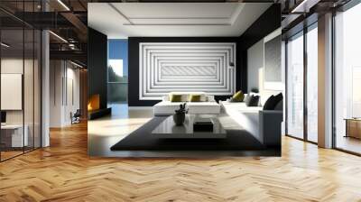 modern living room illustration Wall mural