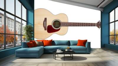 Acoustic guitar isolated on transparent background. Wall mural