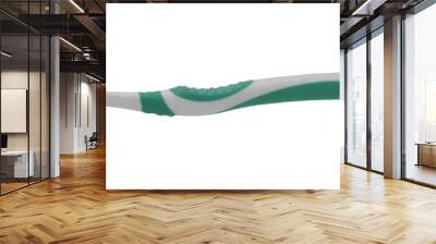 Light green colored toothbrush on transparent background (PNG file) Wall mural