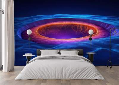 Abstract Glowing Crater  3D Render Wall mural