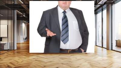 obese businessman making a point Wall mural