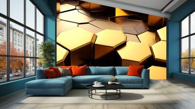 a golden luxury abstract  background with light effect Wall mural