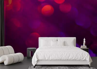 Dark red and blue bokeh. Abstract background Wall mural