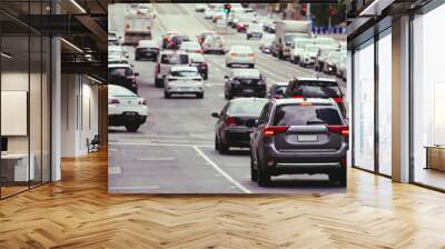 Traffic on city street cars  Wall mural