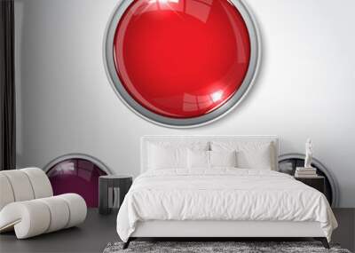 Button web color glossy Wall mural