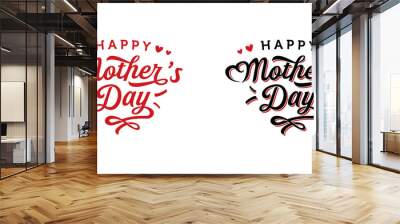 Happy mother's day greetings logo design inspiration Wall mural