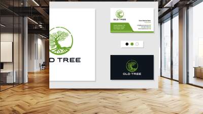 Tree of life logo and business card design template inspiration Wall mural