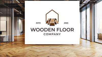 wooden floor parquet hardwood texture logo design Wall mural