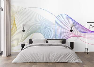 abstract flow wave lines background. Futuristic technology and science theme background Wall mural