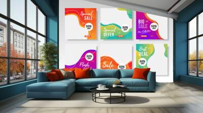 Banner sales and social media post collection Wall mural