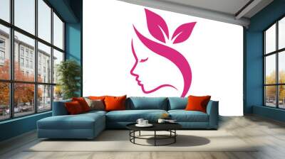 beauty logo vector template. woman silhouette vector icon illustration Wall mural