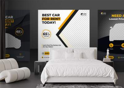 Car rental promotion social media post banner template Wall mural