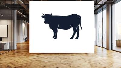 cow silhouette vector icon. black angus vector illustration Wall mural