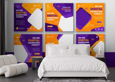 Digital business marketing social media post & web bannerDigital business marketing social media post and web banner Wall mural