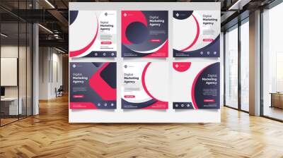 Digital business marketing social media post template Wall mural