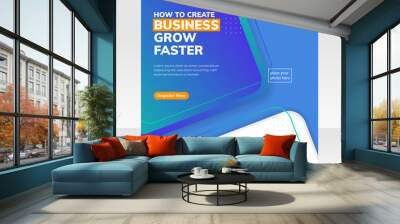 Digital marketing live webinar and business conference social media post template Wall mural