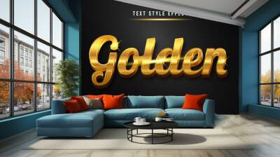 Editable text effect premium gold style Wall mural