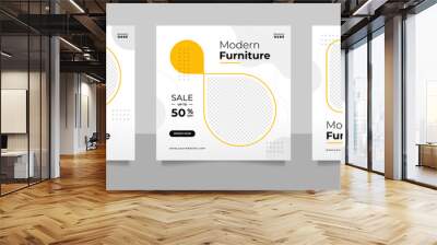 Minimalist furniture and home interior sale banner or social media post template Wall mural