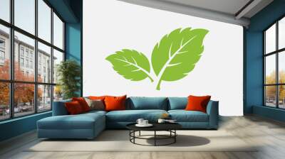 mint leaf element vector icon. green mint leaves vector symbol Wall mural