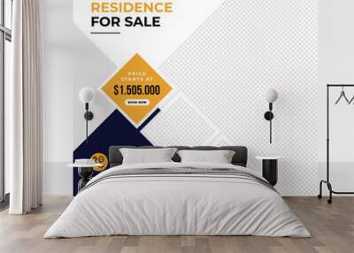 Real estate sale social media post banner template Wall mural