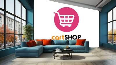 shopping cart logo design. cart icon design Wall mural