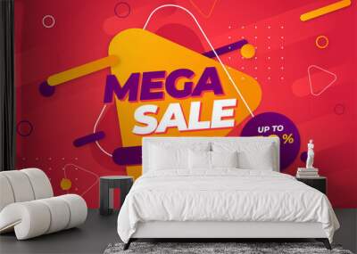 Special offer mega sale banner background template Wall mural