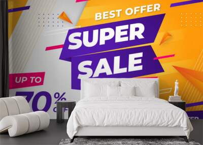 Super sale discount banner template promotion Wall mural