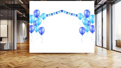 Transparent balloons background for grand opening event, party, holiday, birthday Wall mural