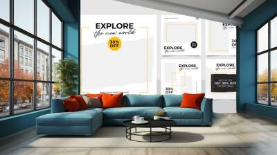 Travel sale banner and social media post template Wall mural