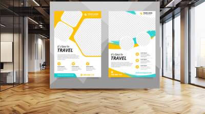 Vacation travel brochure flyer design template. Summer brochure template Wall mural