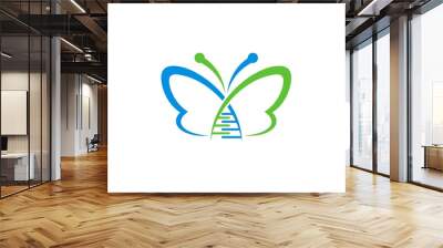 Abstract butterfly with DNA symbol inside Wall mural