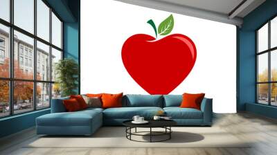 Apple fruit with love shape logo Wall mural