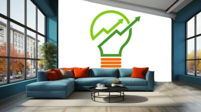 Bulb with two arrow up Wall mural