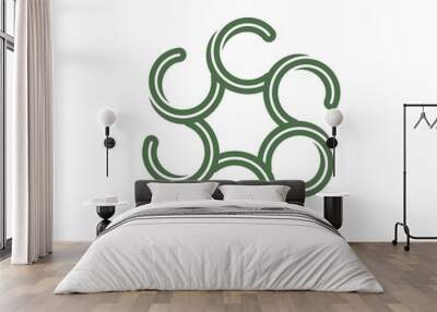 Circular tentacle in green Wall mural