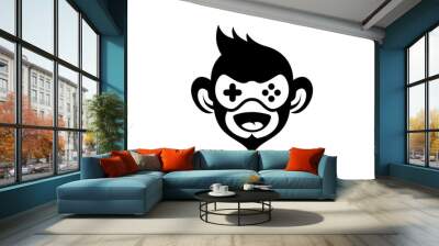 Gamers monkey face silhouette Wall mural