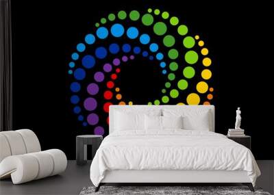 Rainbow vortex circular Wall mural