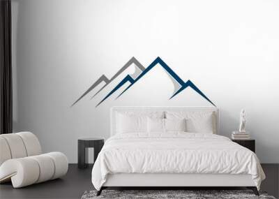 Two mountain line vector logo design template Wall mural