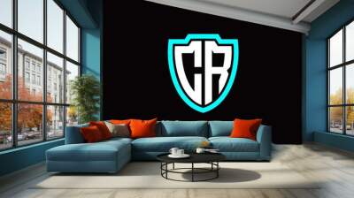 Initial C R letter with shield modern style logo template vector Wall mural