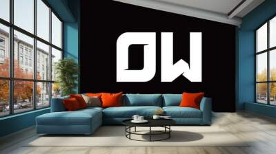 O W letter monogram style initial logo template Wall mural