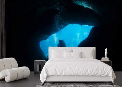 Cave diving Wall mural