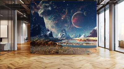 Alien Planet - 3D rendered computer artwork Wall mural