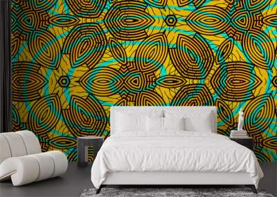 Colored African fabric – Seamless and textured pattern Wall mural