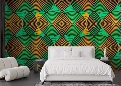 Colorful African fabric – Seamless pattern Wall mural