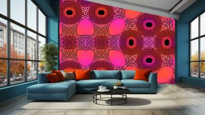 Colorful African fabric – Seamless pattern Wall mural