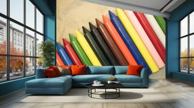 set of colored wax crayons Wall mural